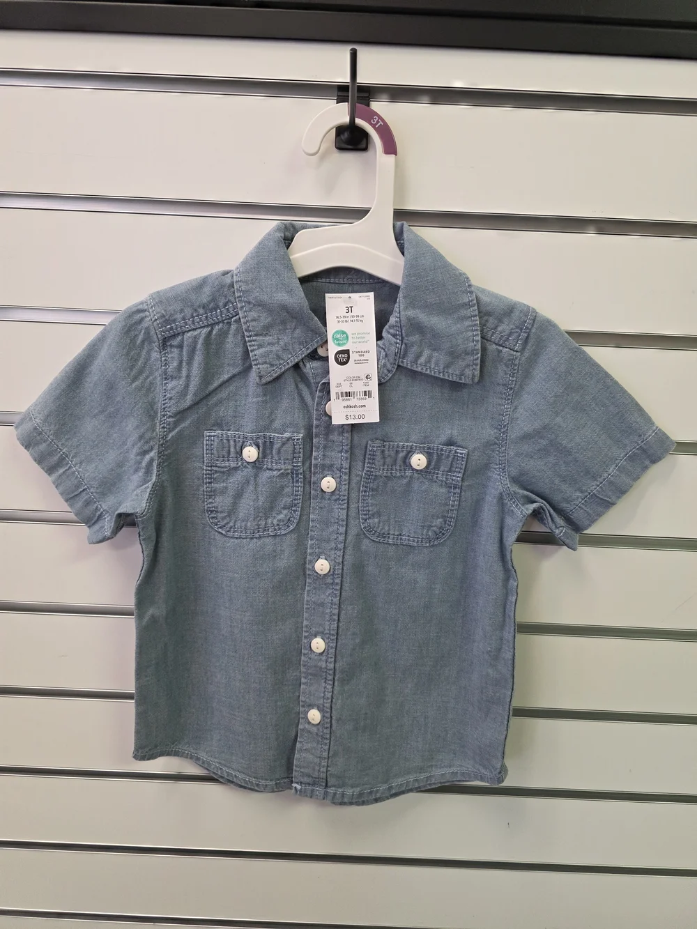 Toddler Denim Button-Front Shirt - Light Blue, SIZE 3T